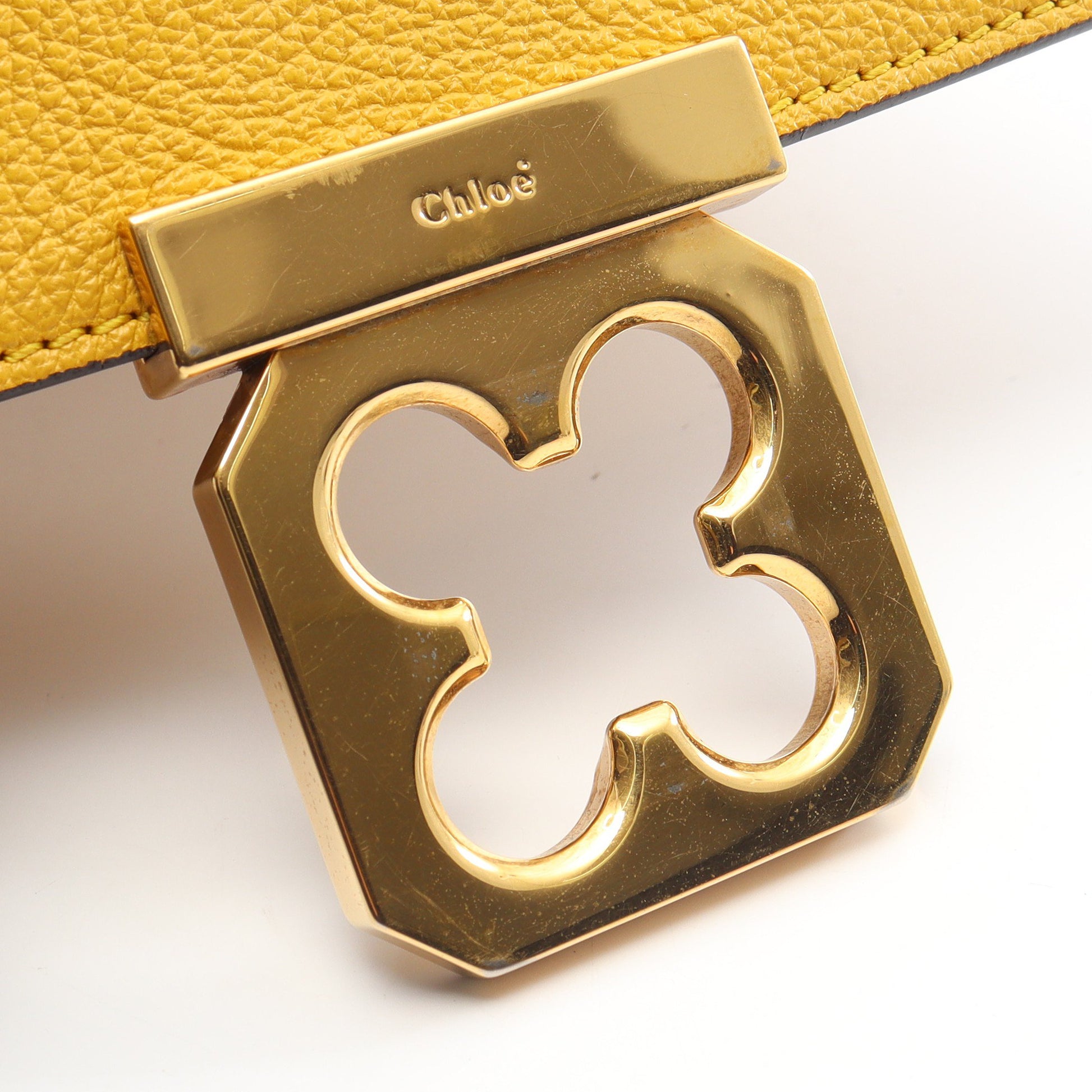 エルシー チェーンショルダーバッグ レザー イエロー クロエ バッグ Chloe