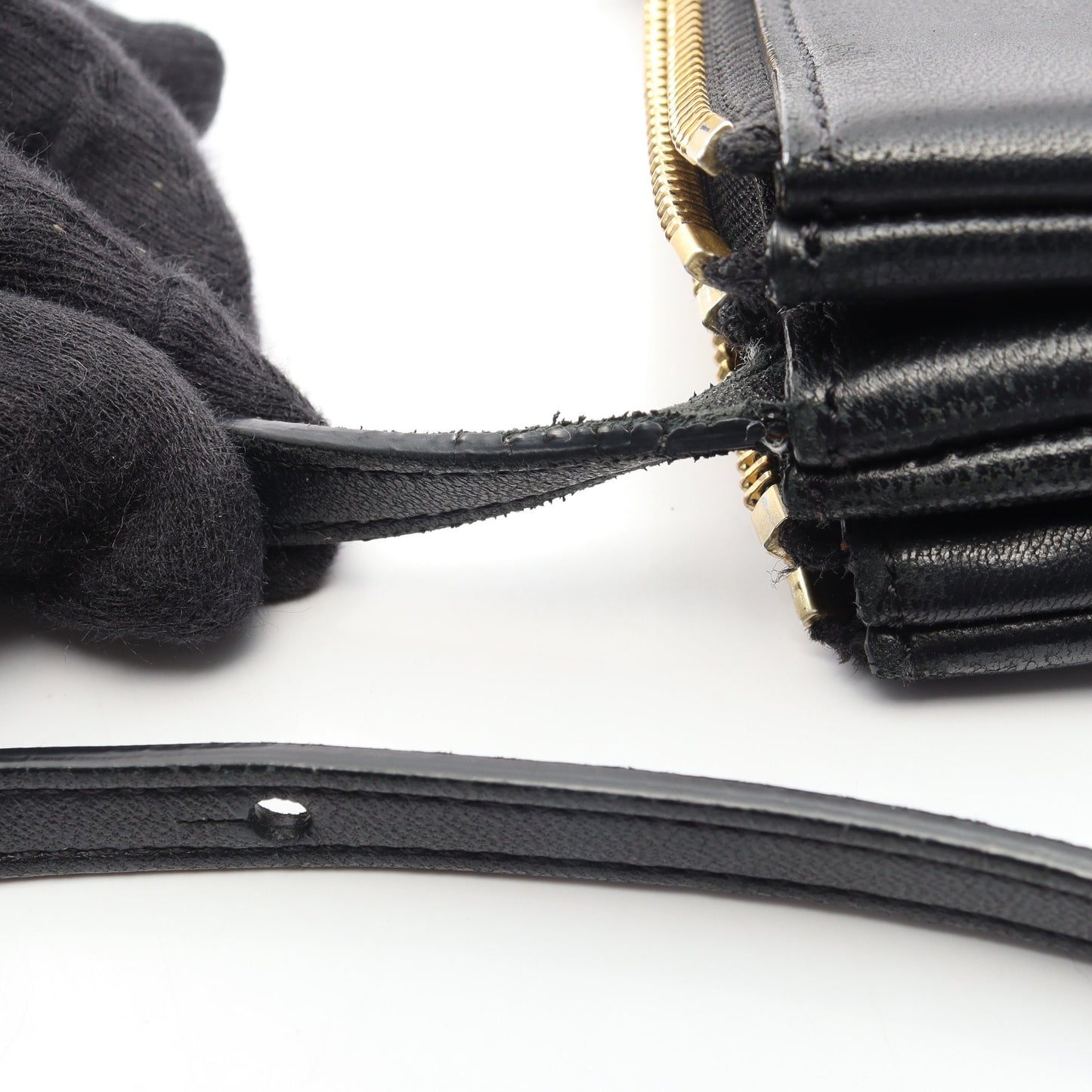 TRIO LARGE トリオ ラージ ショルダーバッグ レザー ブラック セリーヌ バッグ CELINE