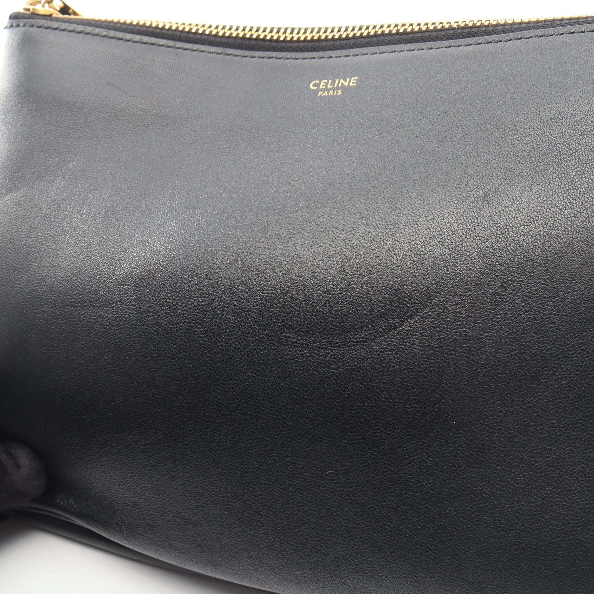 TRIO LARGE トリオ ラージ ショルダーバッグ レザー ブラック セリーヌ バッグ CELINE