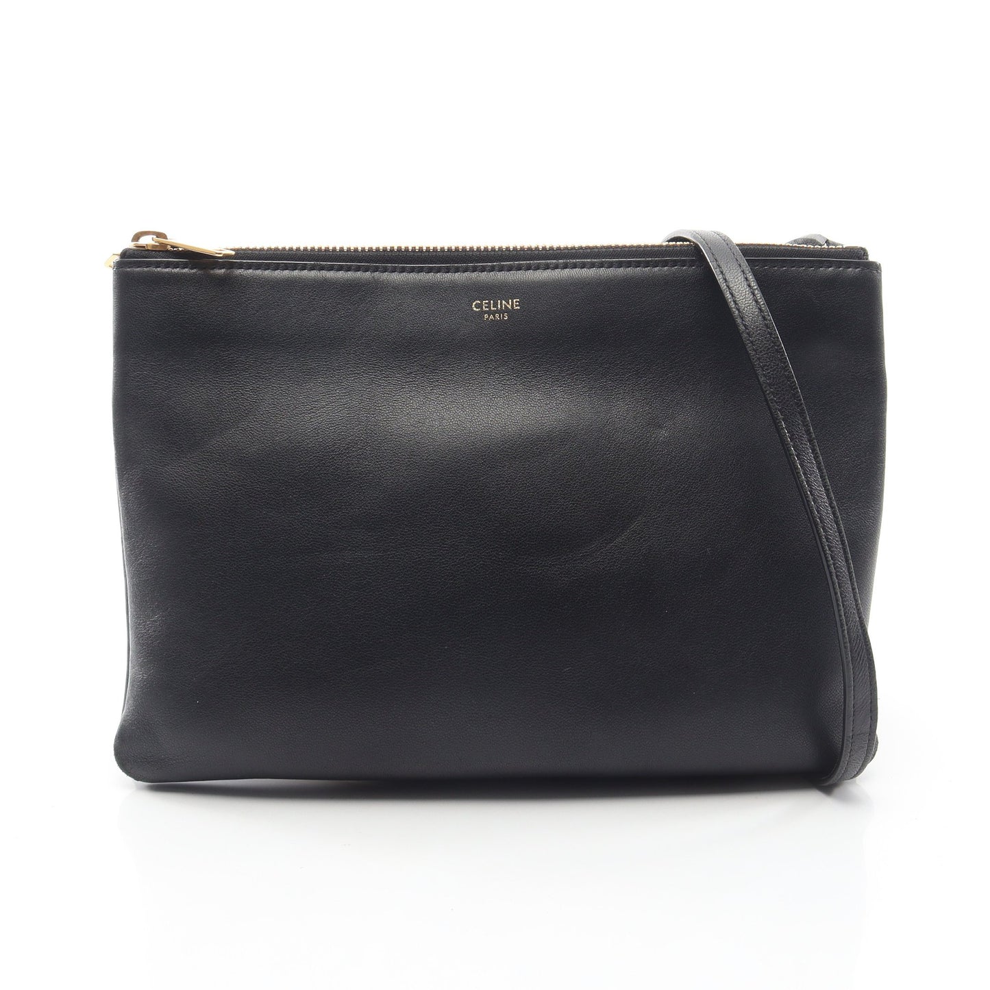 TRIO LARGE トリオ ラージ ショルダーバッグ レザー ブラック セリーヌ バッグ CELINE