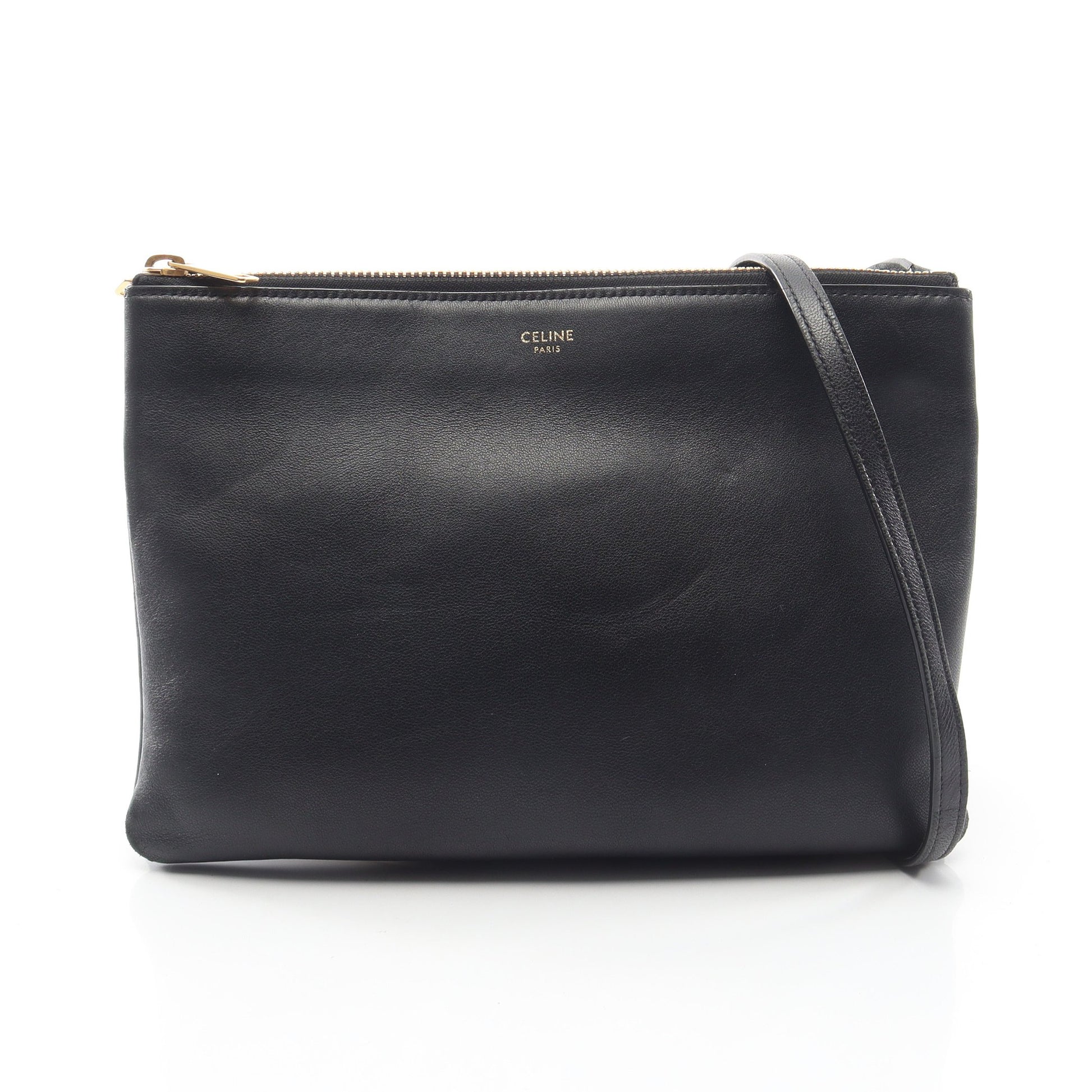 TRIO LARGE トリオ ラージ ショルダーバッグ レザー ブラック セリーヌ バッグ CELINE