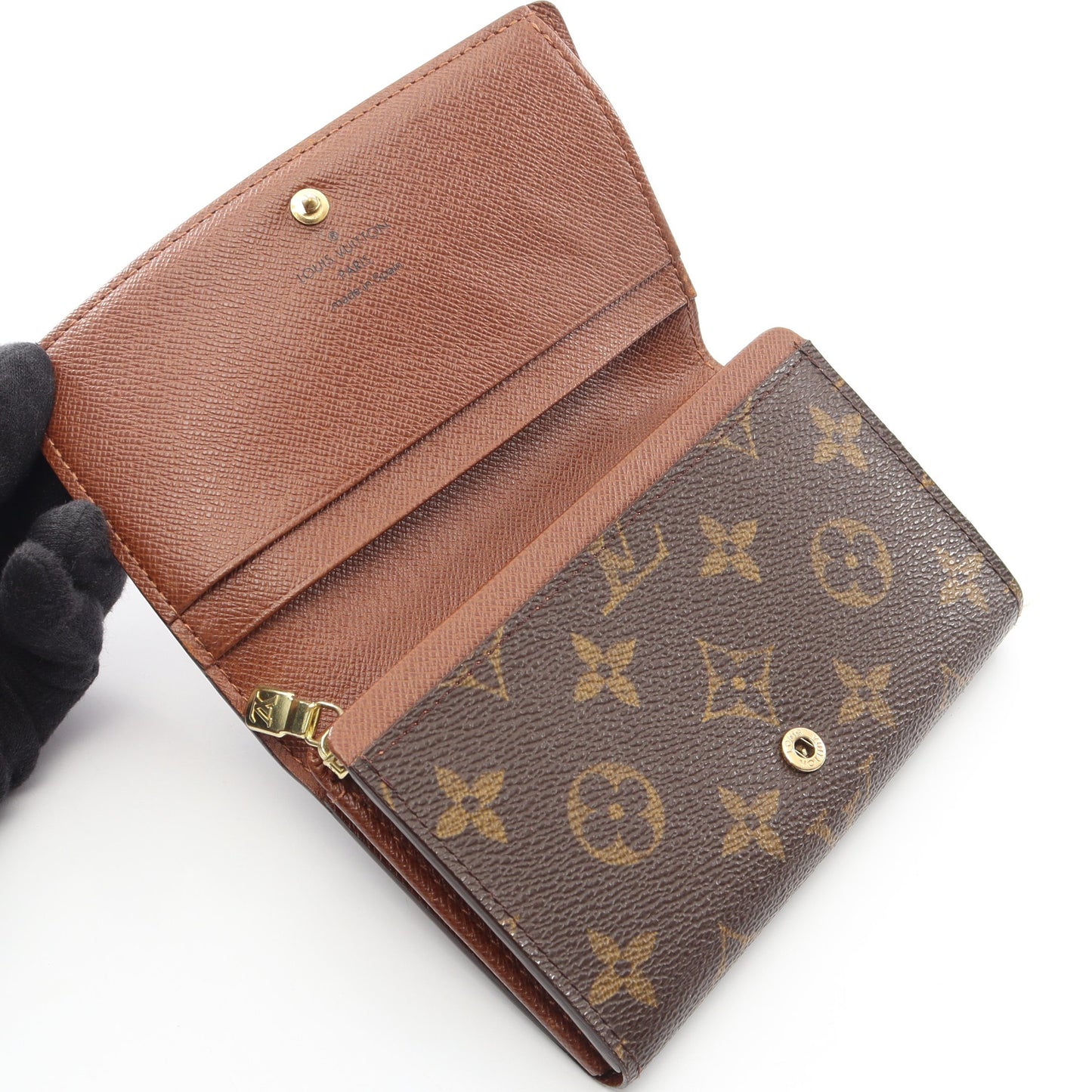 ポルトモネ ビエ トレゾール モノグラム 二つ折り財布 PVC レザー ブラウン ルイヴィトン 財布・小物 LOUIS VUITTON