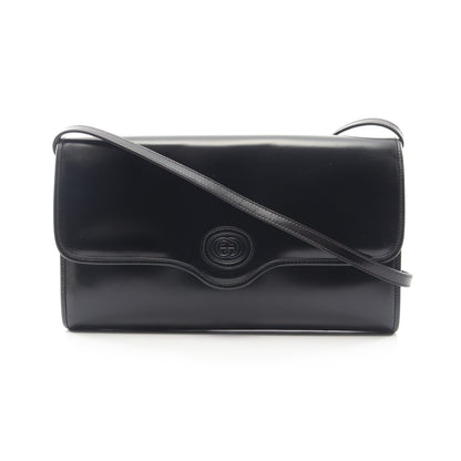 インターロッキングG ショルダーバッグ レザー ブラック グッチ バッグ GUCCI