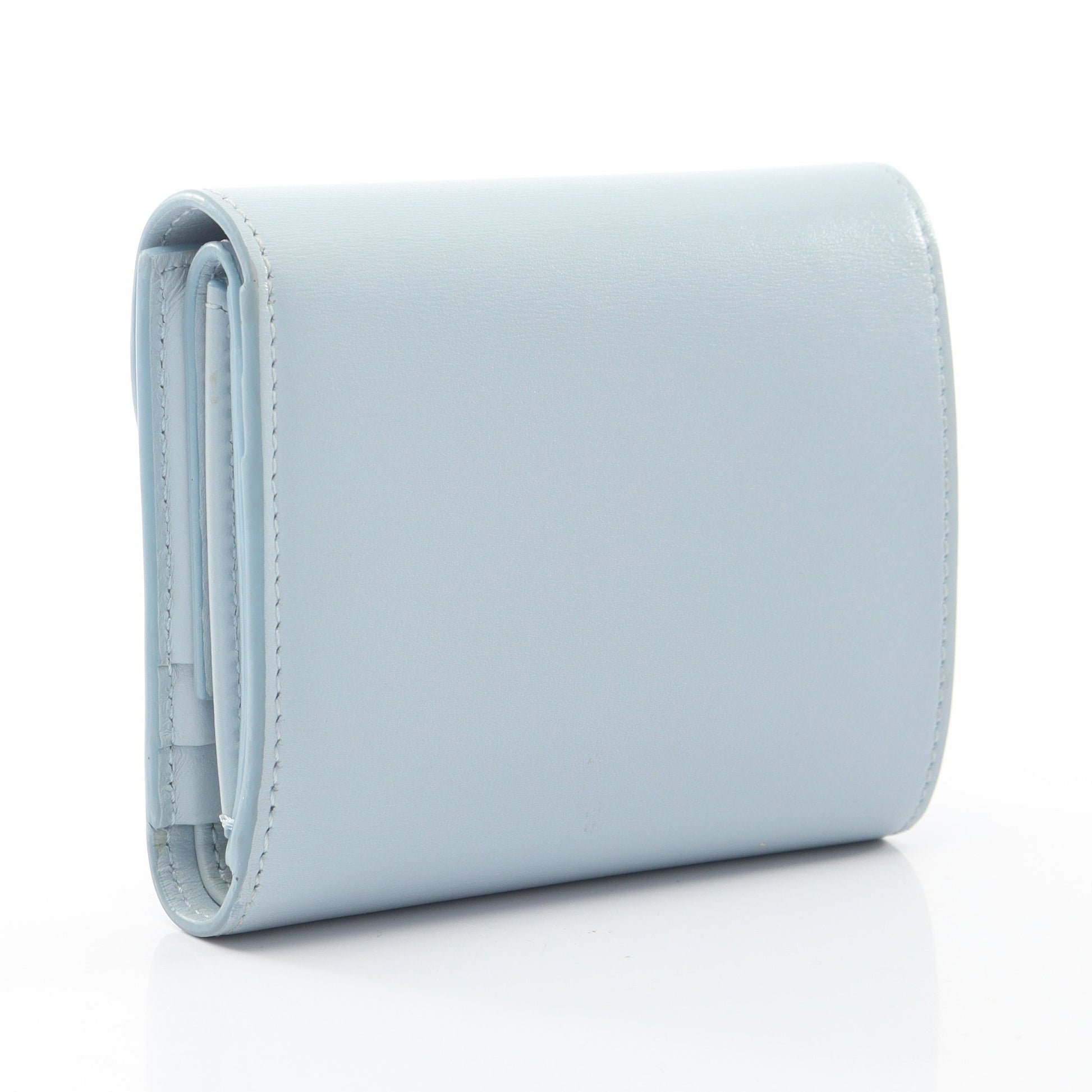 トリオンフ スモールフラップウォレット 三つ折り財布 レザー ライトブルー セリーヌ 財布・小物 CELINE