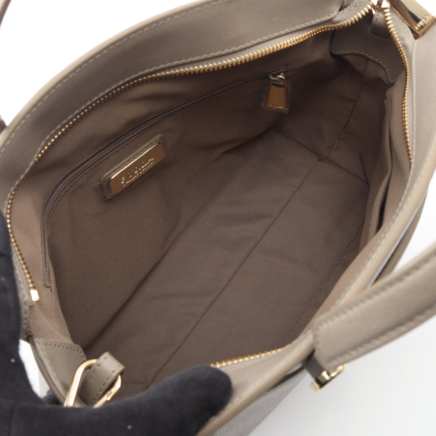 AGATA アガタ 2WAY ハンドバッグ レザー グレー フルラ バッグ FURLA