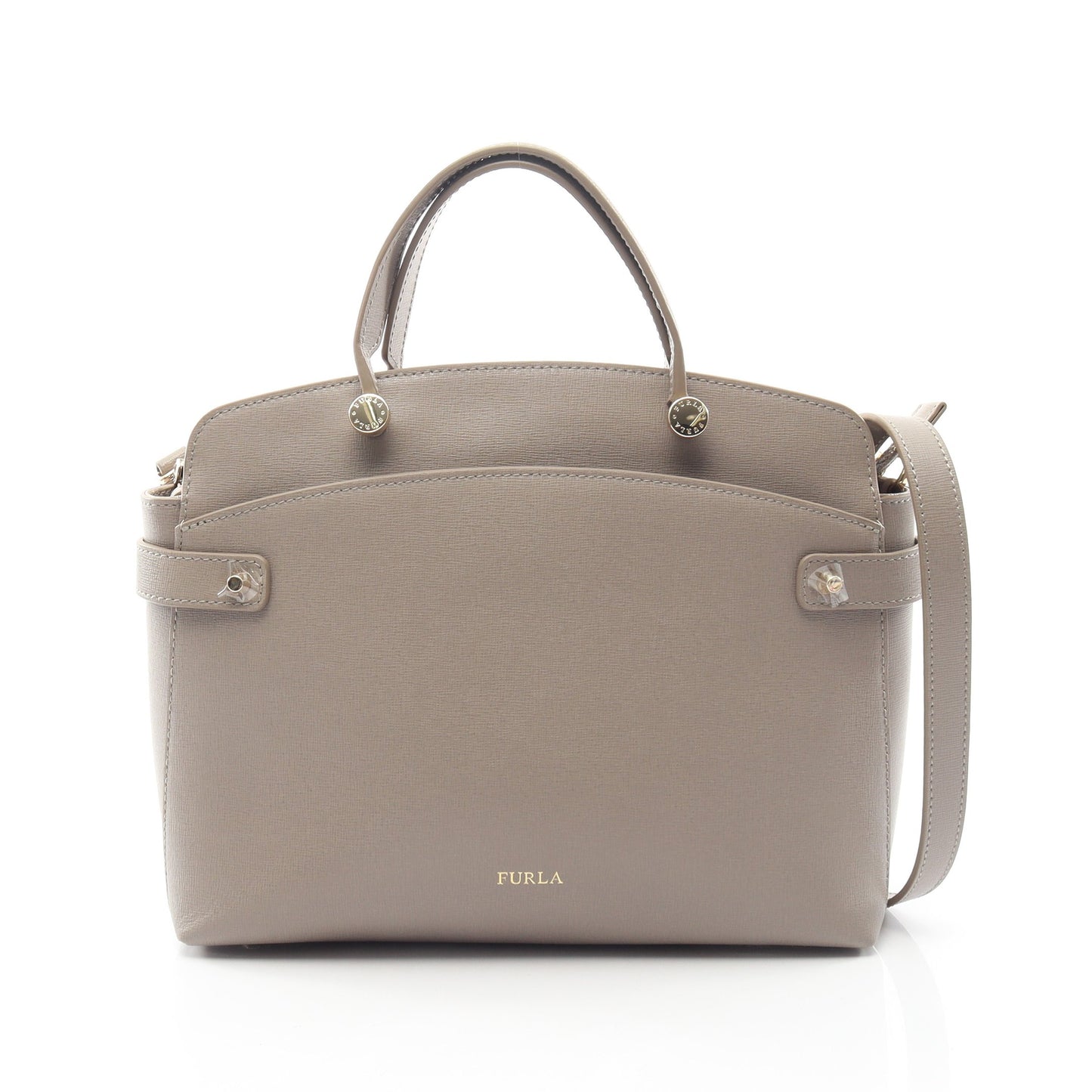 AGATA アガタ 2WAY ハンドバッグ レザー グレー フルラ バッグ FURLA