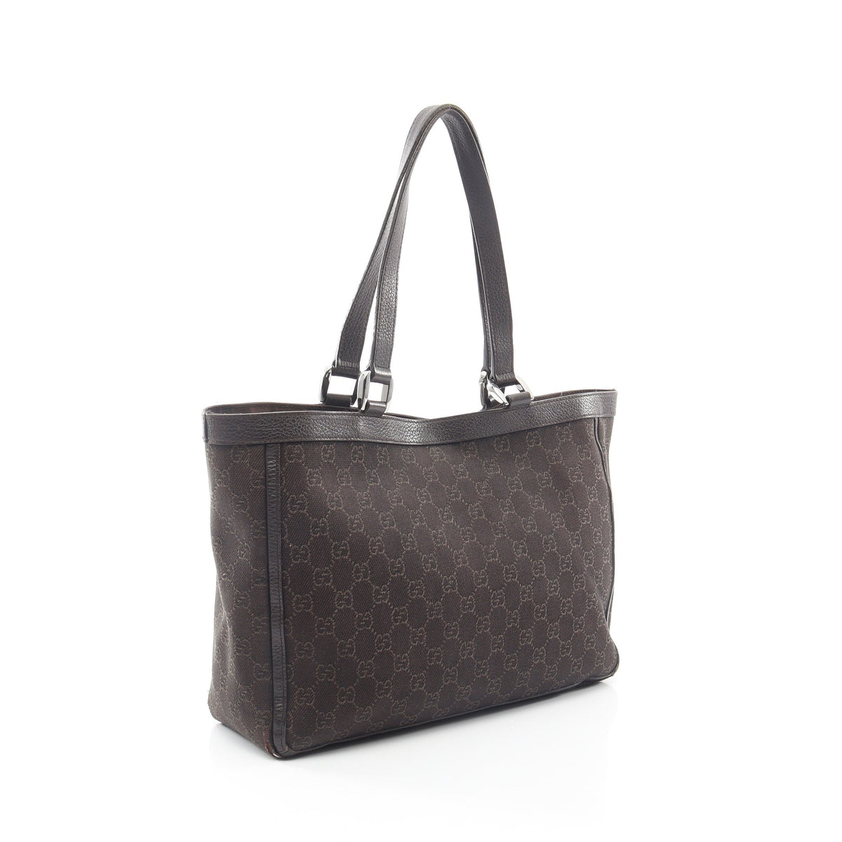 アビー GG柄 ショルダーバッグ トートバッグ キャンバス レザー ダークブラウン グッチ バッグ GUCCI