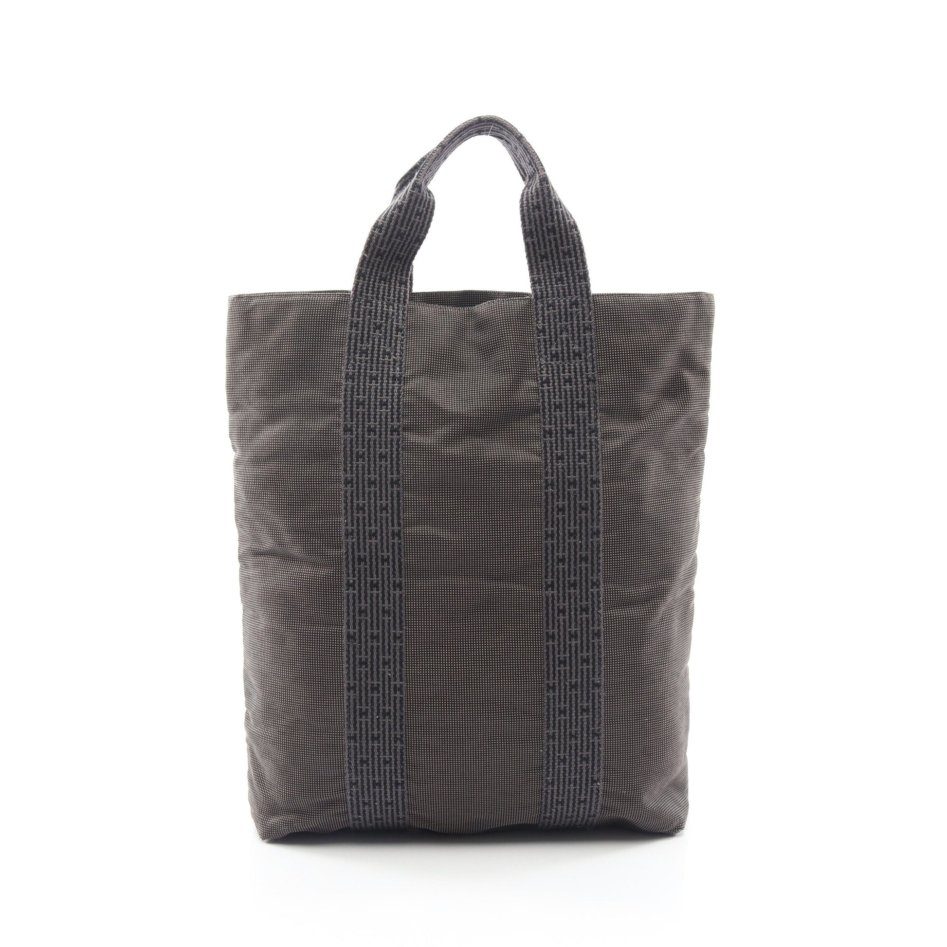 エールライン カバス ハンドバッグ トートバッグ ナイロンキャンバス ダークグレー シルバー金具 エルメス バッグ HERMES