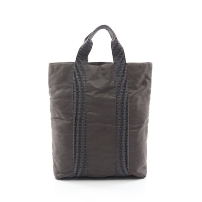 エールライン カバス ハンドバッグ トートバッグ ナイロンキャンバス ダークグレー シルバー金具 エルメス バッグ HERMES
