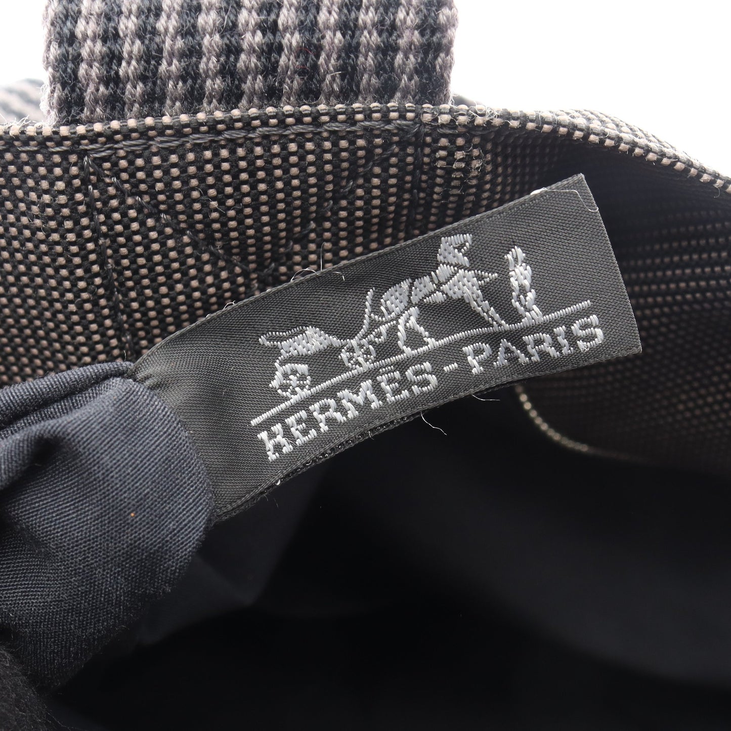 エールライン カバス ハンドバッグ トートバッグ ナイロンキャンバス ダークグレー シルバー金具 エルメス バッグ HERMES