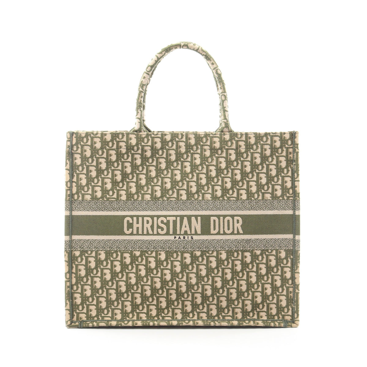 ABCDior BOOK TOTE ブックトート ラージ オブリーク ハンドバッグ トートバッグ キャンバス カーキグリーン ベージュ クリスチャンディオール バッグ Christian Dior