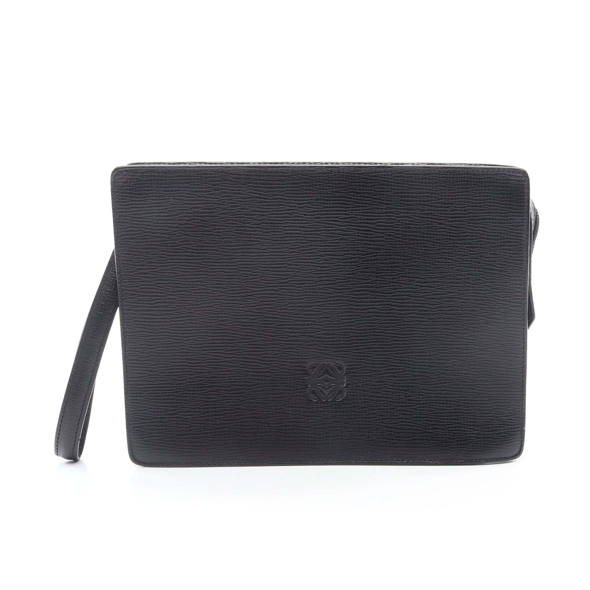 アナグラム クラッチバッグ レザー ブラック ロエベ バッグ LOEWE
