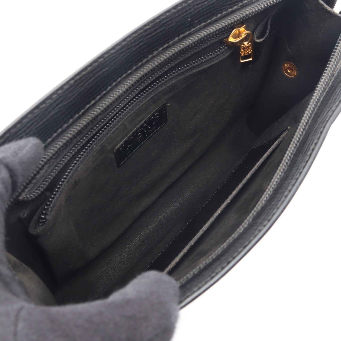 アナグラム クラッチバッグ レザー ブラック ロエベ バッグ LOEWE