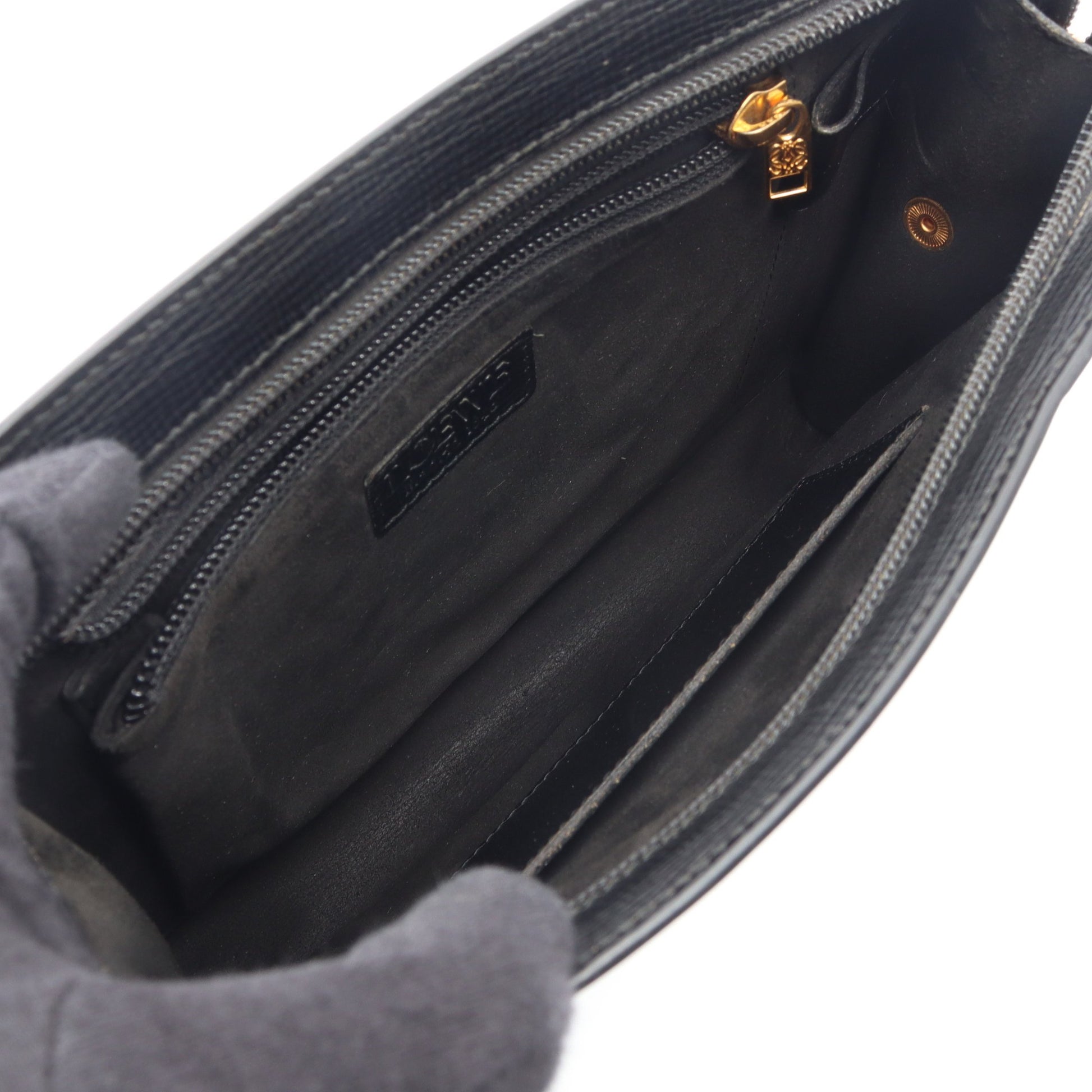 アナグラム クラッチバッグ レザー ブラック ロエベ バッグ LOEWE