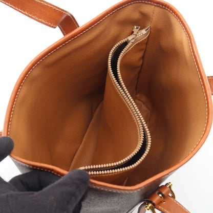 マカダム ハンドバッグ トートバッグ PVC レザー ダークブラウン ライトブラウン セリーヌ バッグ CELINE