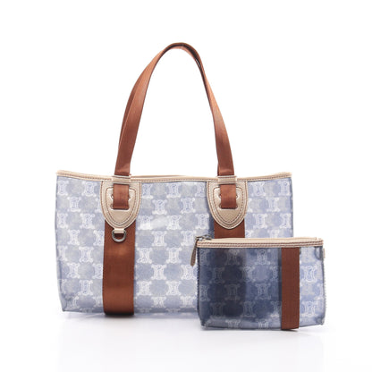 マカダム ショルダーバッグ トートバッグ ビニール レザー ネイビー ブラウン セリーヌ バッグ CELINE