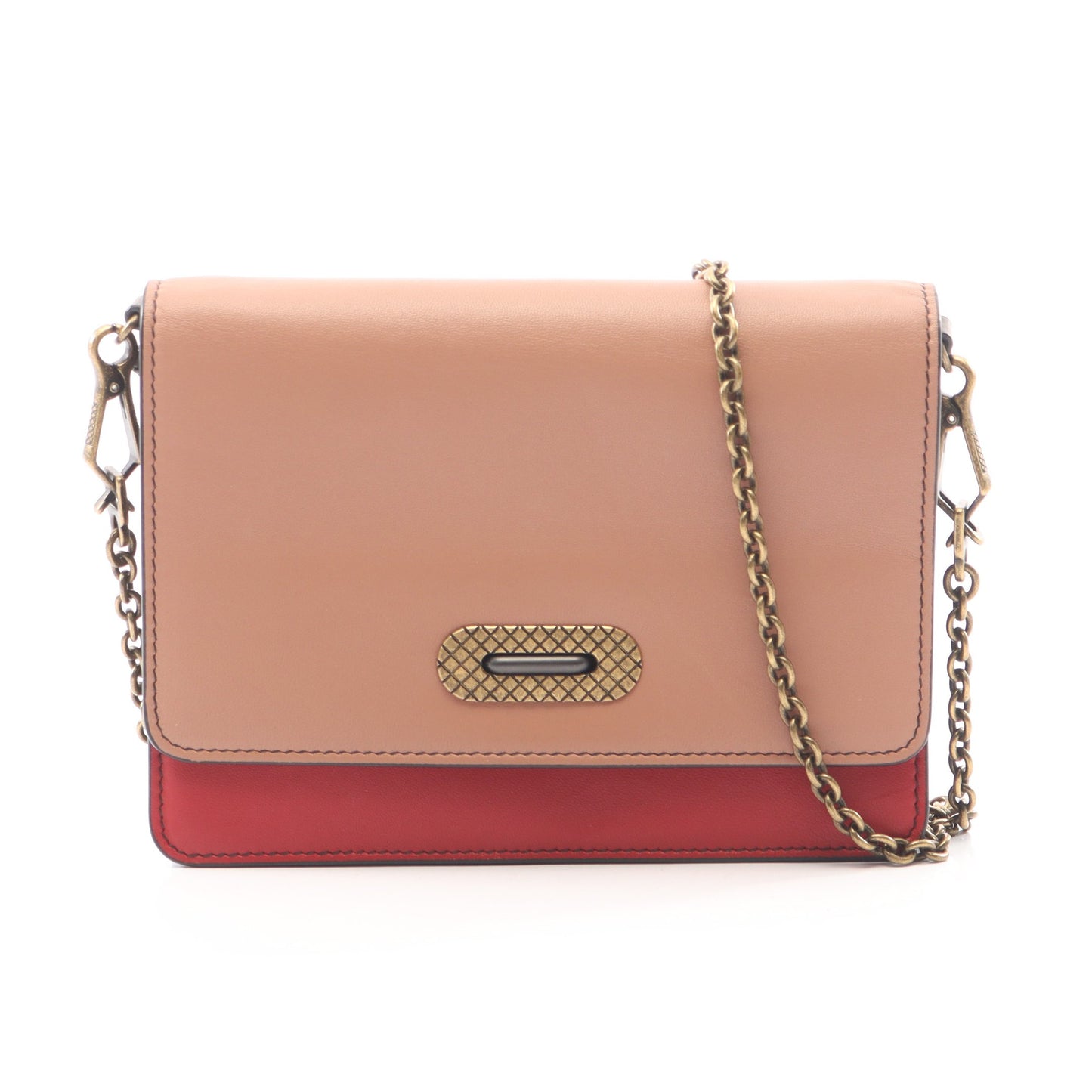 チェーンウォレット レザー レッド ピンクベージュ ボッテガヴェネタ バッグ BOTTEGA VENETA