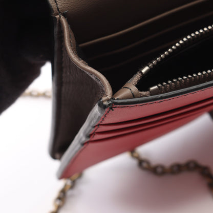 チェーンウォレット レザー レッド ピンクベージュ ボッテガヴェネタ バッグ BOTTEGA VENETA