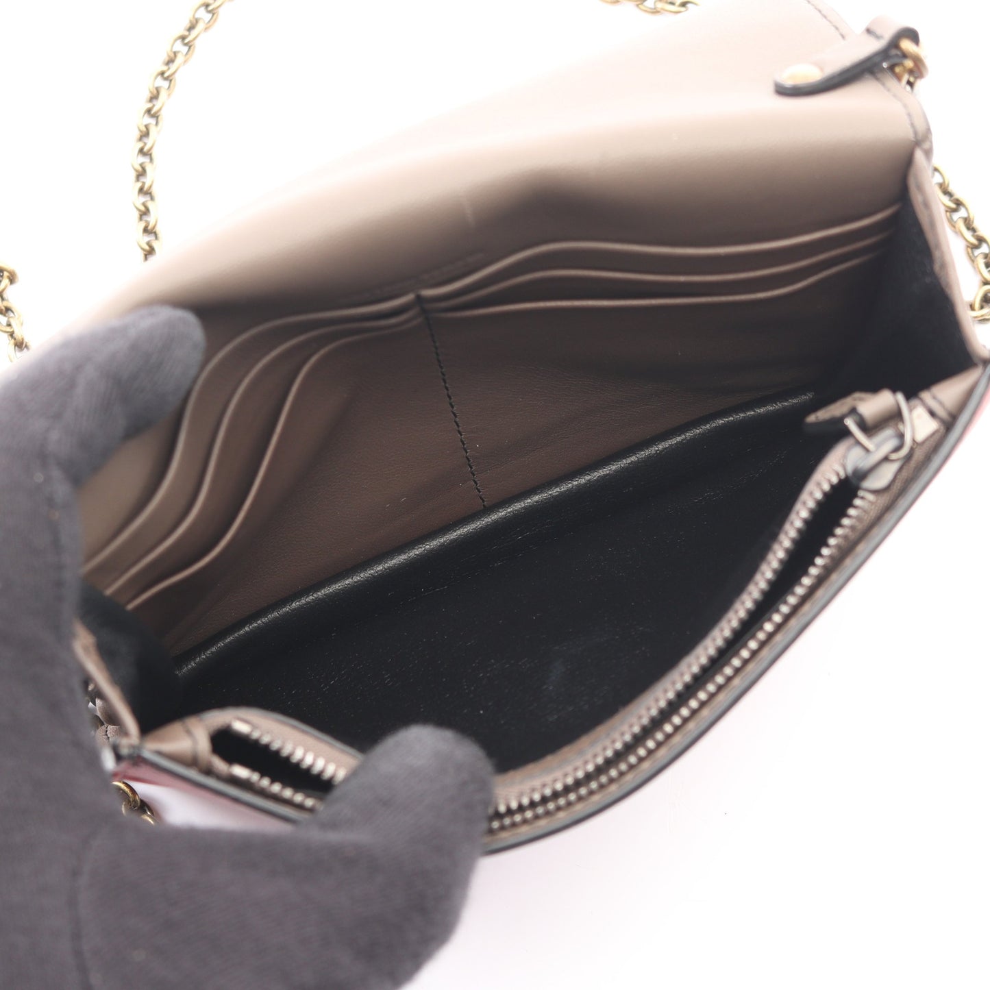 チェーンウォレット レザー レッド ピンクベージュ ボッテガヴェネタ バッグ BOTTEGA VENETA