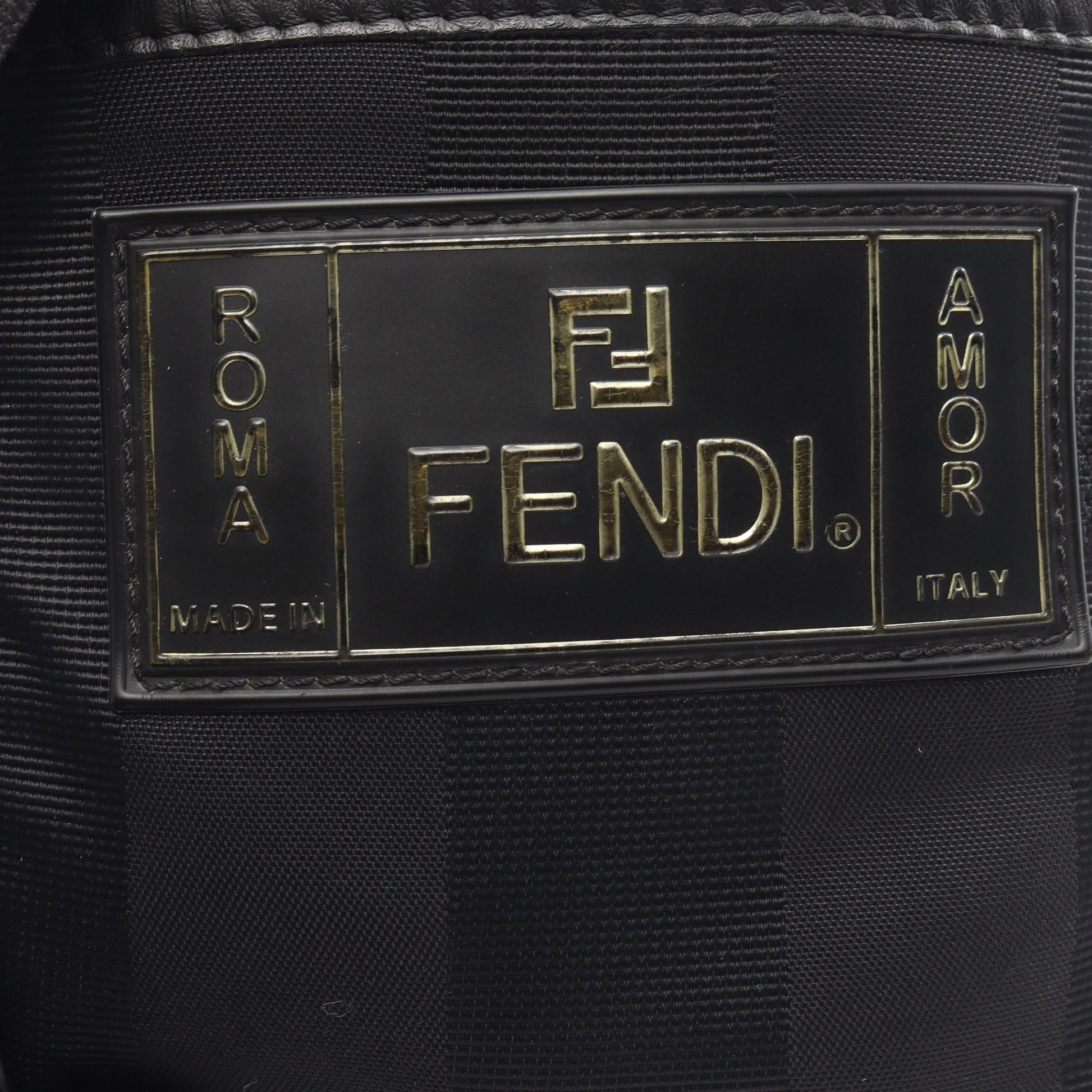 ペカン ショルダーバッグ ナイロン レザー ブラック フェンディ バッグ FENDI