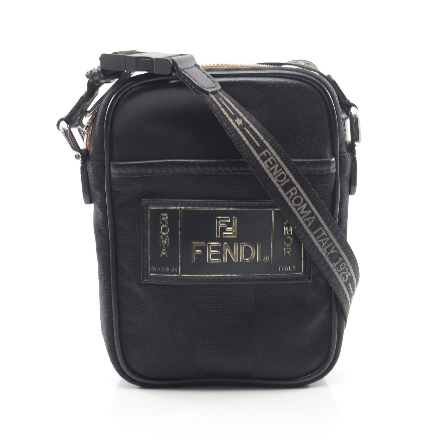 ペカン ショルダーバッグ ナイロン レザー ブラック フェンディ バッグ FENDI