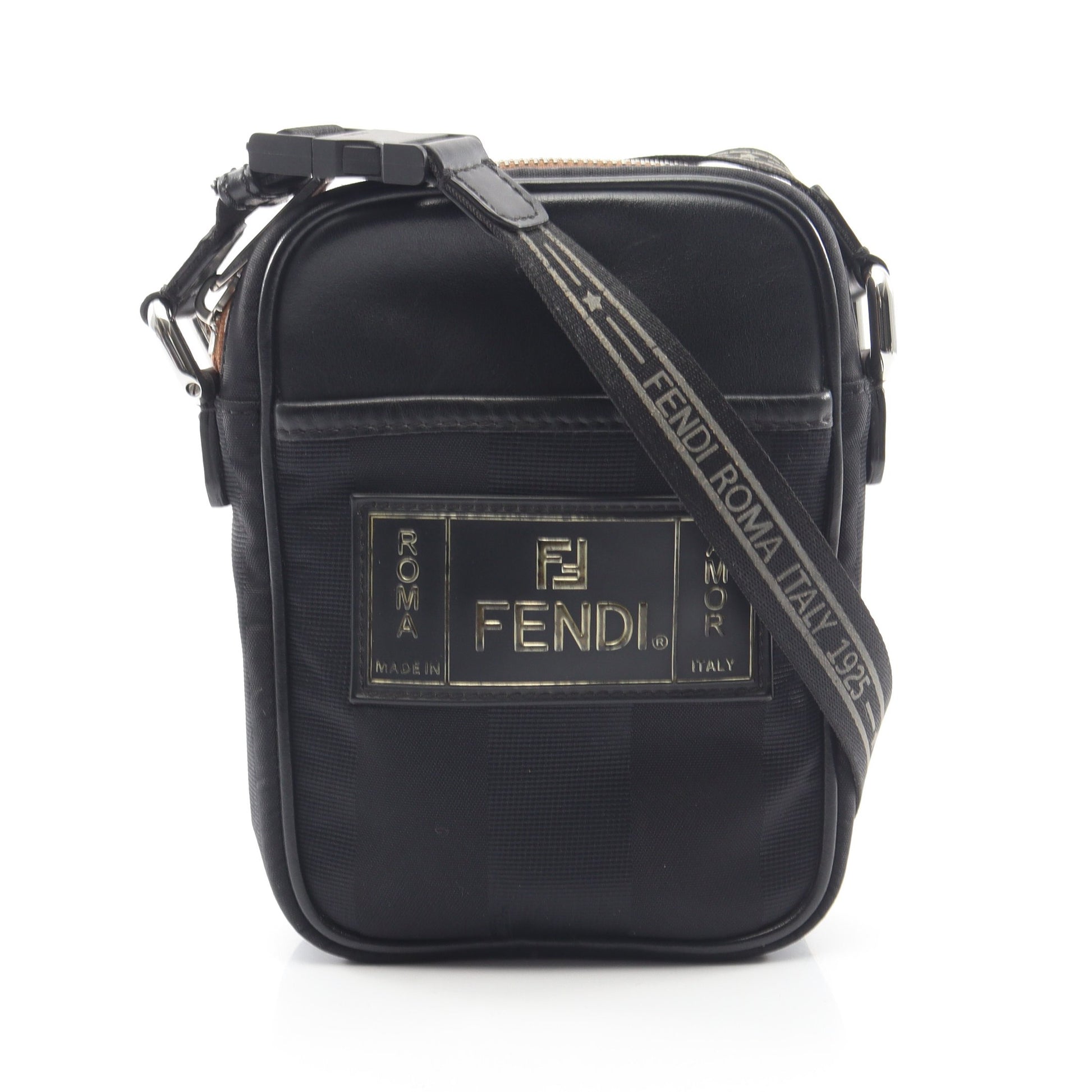 ペカン ショルダーバッグ ナイロン レザー ブラック フェンディ バッグ FENDI
