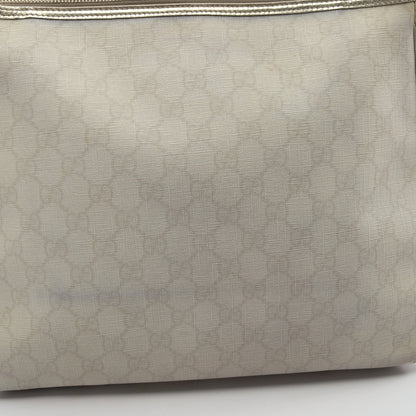 GGスプリーム ワンショルダーバッグ PVC レザー アイボリー ゴールド グッチ バッグ GUCCI