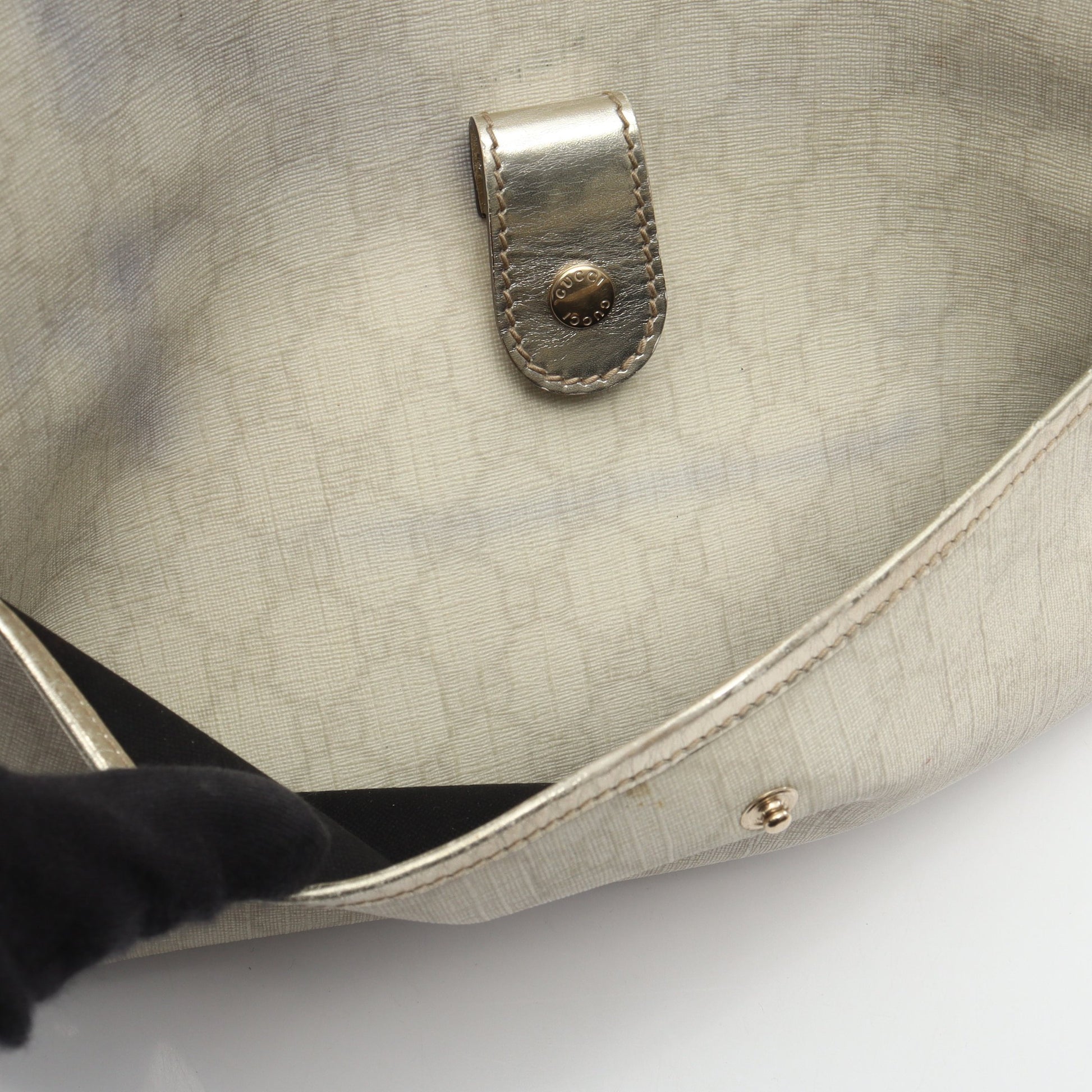 GGスプリーム ワンショルダーバッグ PVC レザー アイボリー ゴールド グッチ バッグ GUCCI