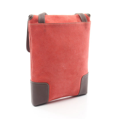 アナグラム ショルダーバッグ スエード レザー レッド ダークブラウン ロエベ バッグ LOEWE