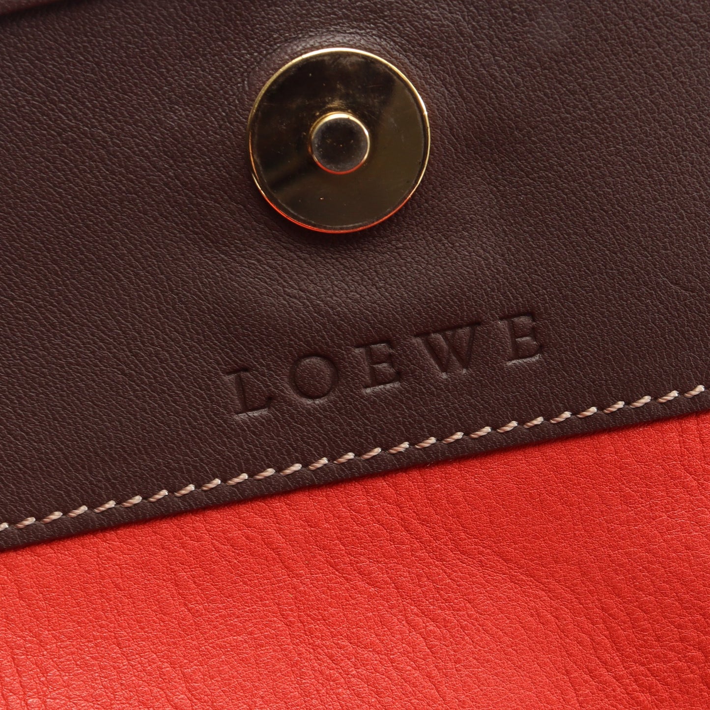 アナグラム ショルダーバッグ スエード レザー レッド ダークブラウン ロエベ バッグ LOEWE