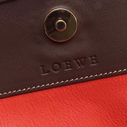 アナグラム ショルダーバッグ スエード レザー レッド ダークブラウン ロエベ バッグ LOEWE