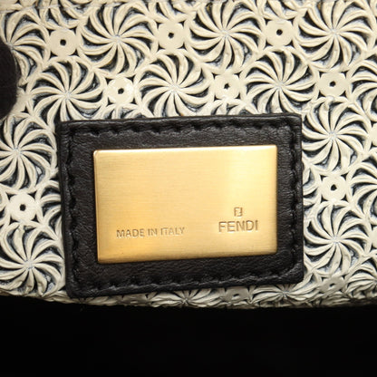 ピーカブー 2WAY ハンドバッグ エナメルレザー アイボリー フェンディ バッグ FENDI