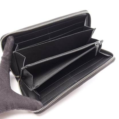GGスプリーム ラウンドファスナー長財布 PVC レザー ブラック マルチカラー グッチ