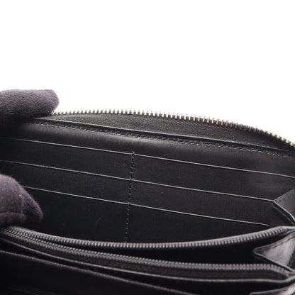 GGスプリーム ラウンドファスナー長財布 PVC レザー ブラック マルチカラー グッチ