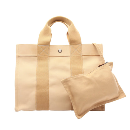 ボラボラPM ハンドバッグ トートバッグ キャンパス ベージュ シルバー金具 エルメス