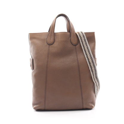 2WAY ハンドバッグ トートバッグ レザー グレーブラウン トッズ バッグ TOD'S
