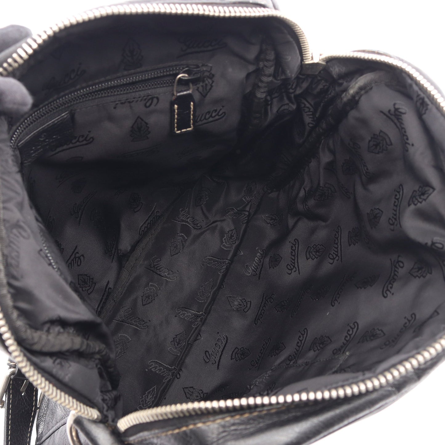 クレスト ショルダーバッグ レザー ブラック グッチ