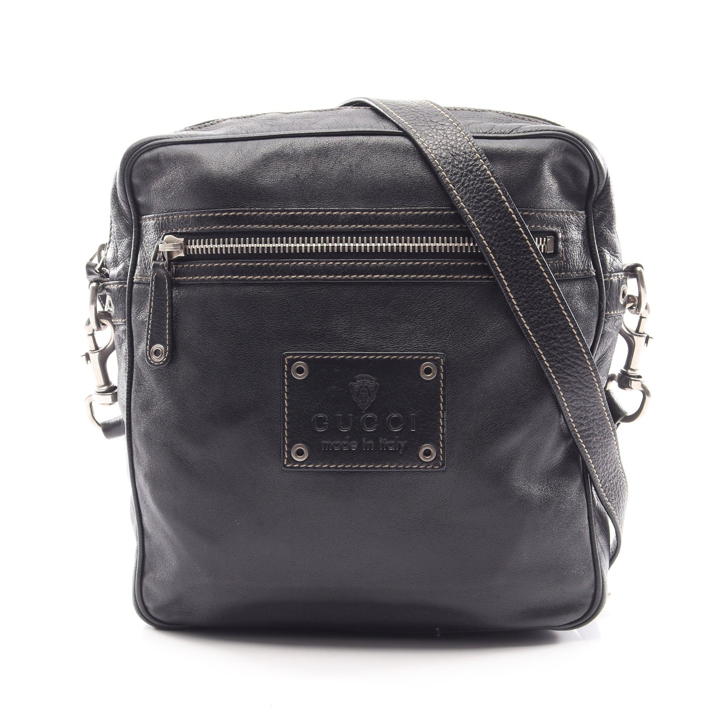 クレスト ショルダーバッグ レザー ブラック グッチ