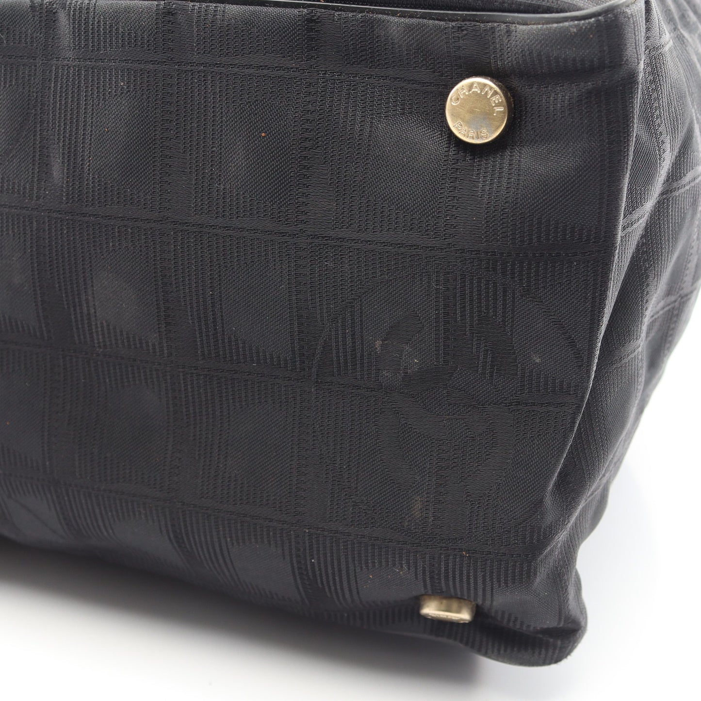 ニュートラベルラインMM ハンドバッグ トートバッグ ナイロンキャンバス レザー ブラック ゴールド金具 シャネル バッグ CHANEL