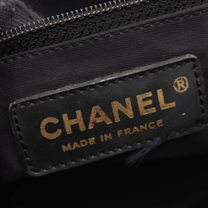 ニュートラベルラインMM ハンドバッグ トートバッグ ナイロンキャンバス レザー ブラック ゴールド金具 シャネル バッグ CHANEL