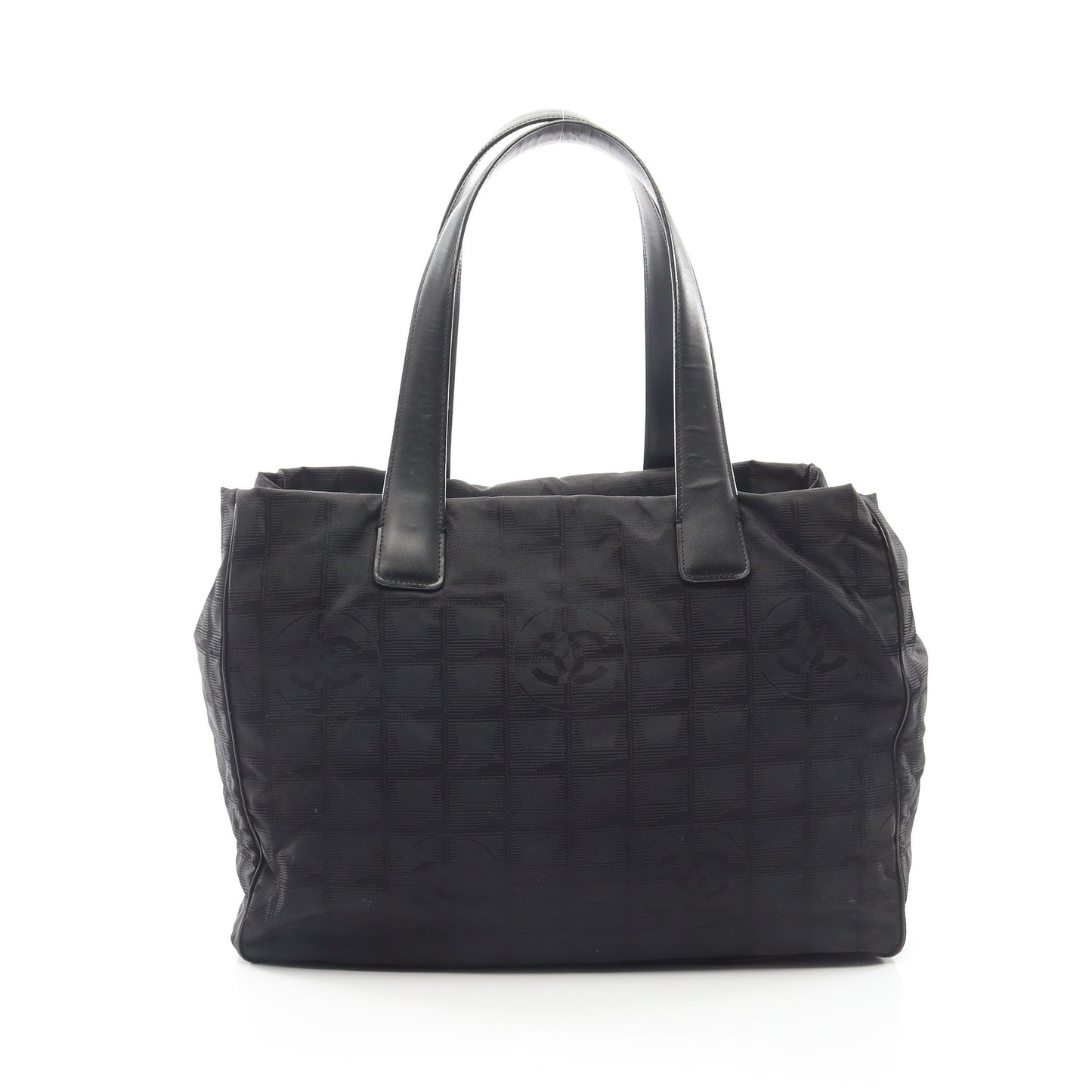 ニュートラベルラインMM ハンドバッグ トートバッグ ナイロンキャンバス レザー ブラック ゴールド金具 シャネル バッグ CHANEL