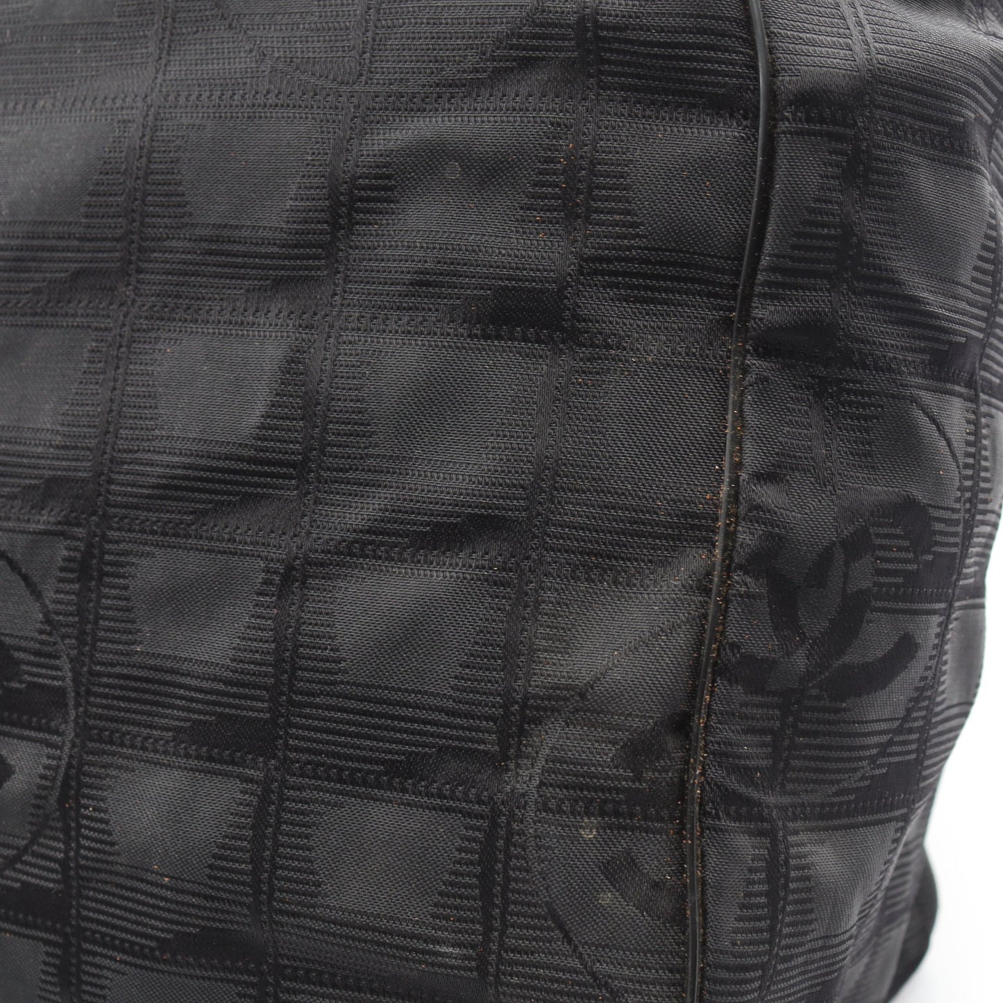 ニュートラベルラインMM ハンドバッグ トートバッグ ナイロンキャンバス レザー ブラック ゴールド金具 シャネル バッグ CHANEL