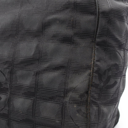ニュートラベルラインMM ハンドバッグ トートバッグ ナイロンキャンバス レザー ブラック ゴールド金具 シャネル バッグ CHANEL