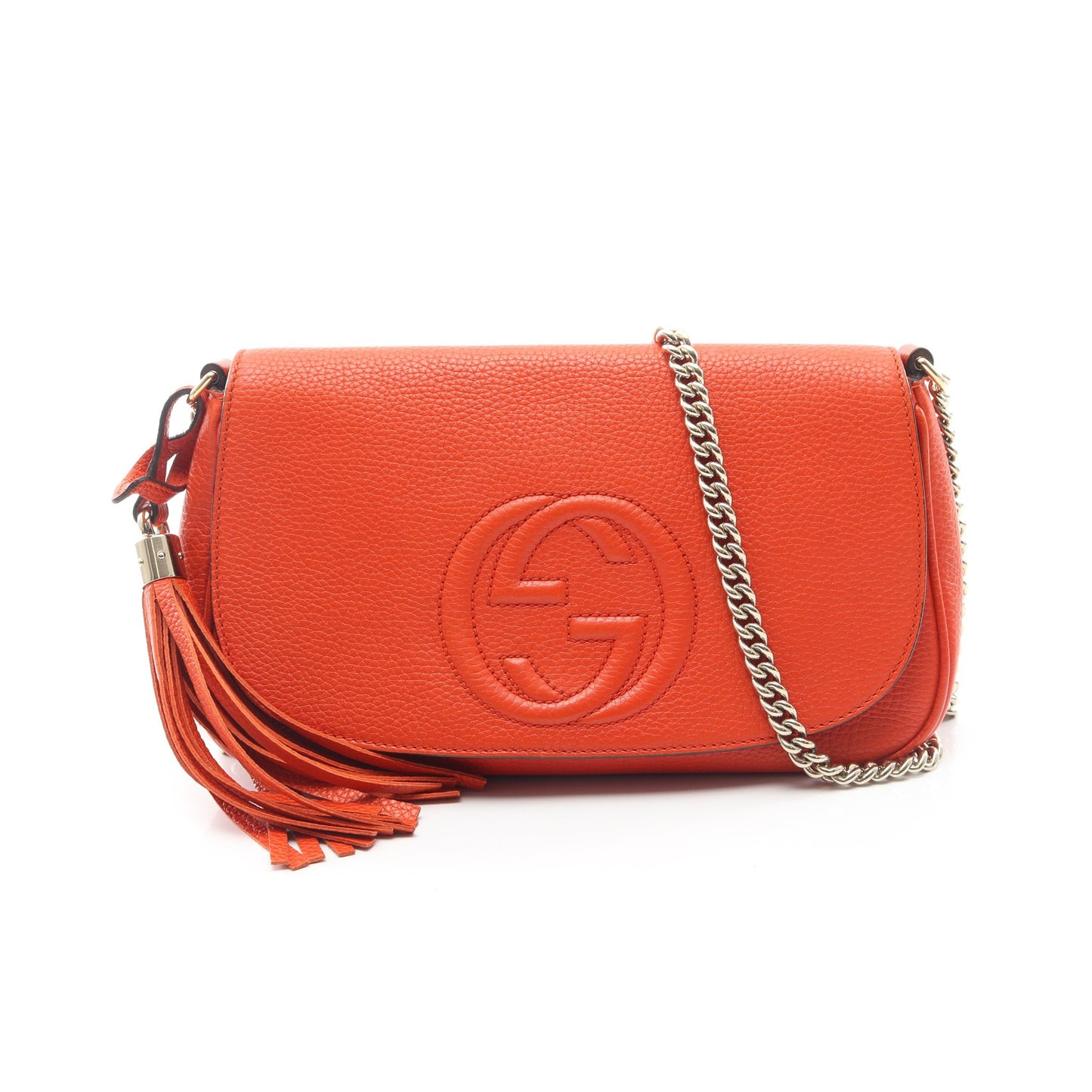 ソーホー チェーンショルダーバッグ レザー オレンジ グッチ バッグ GUCCI