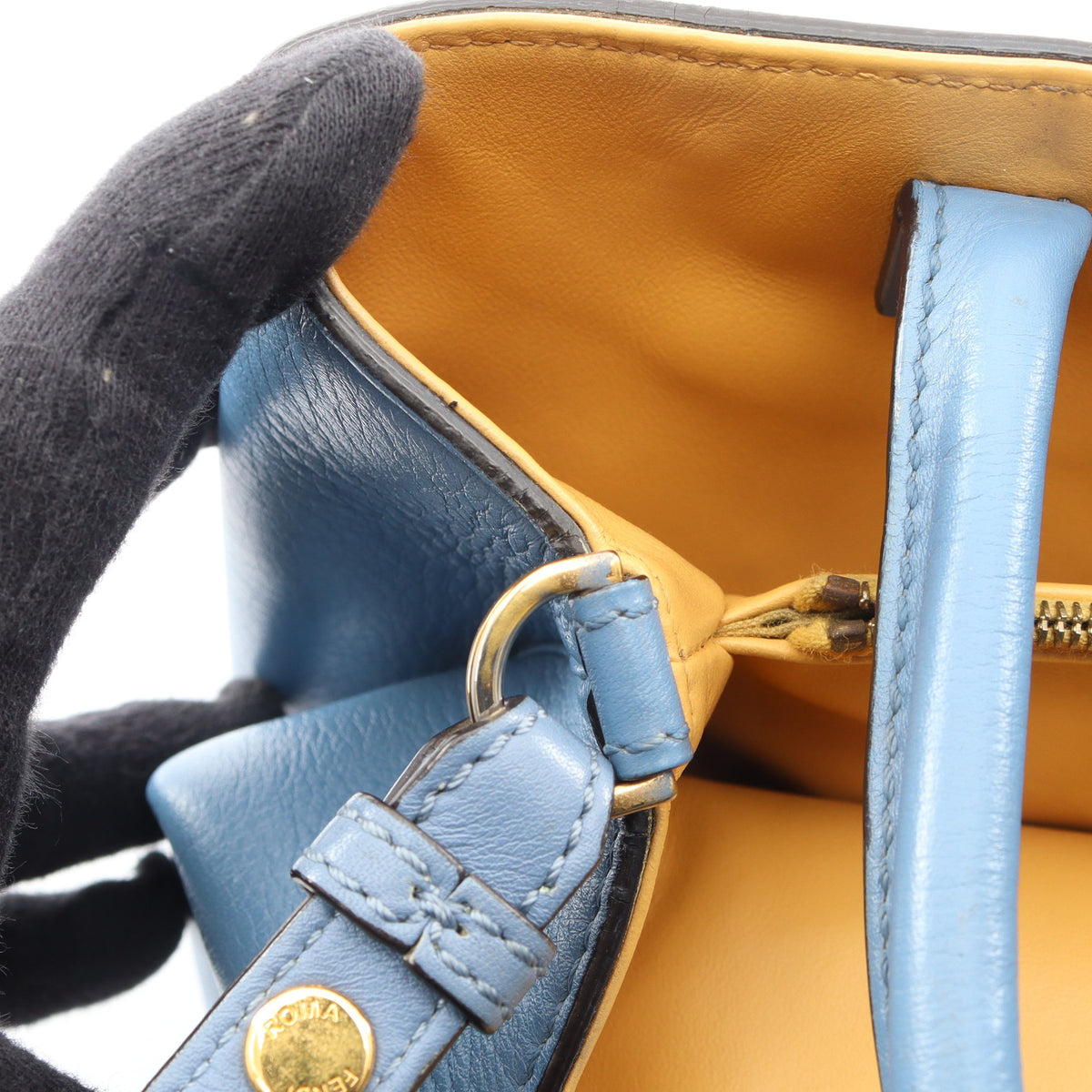 PETITE 2JOURS プチ トゥージュール 2WAY ハンドバッグ レザー ブルー ボルドー フェンディ バッグ FENDI