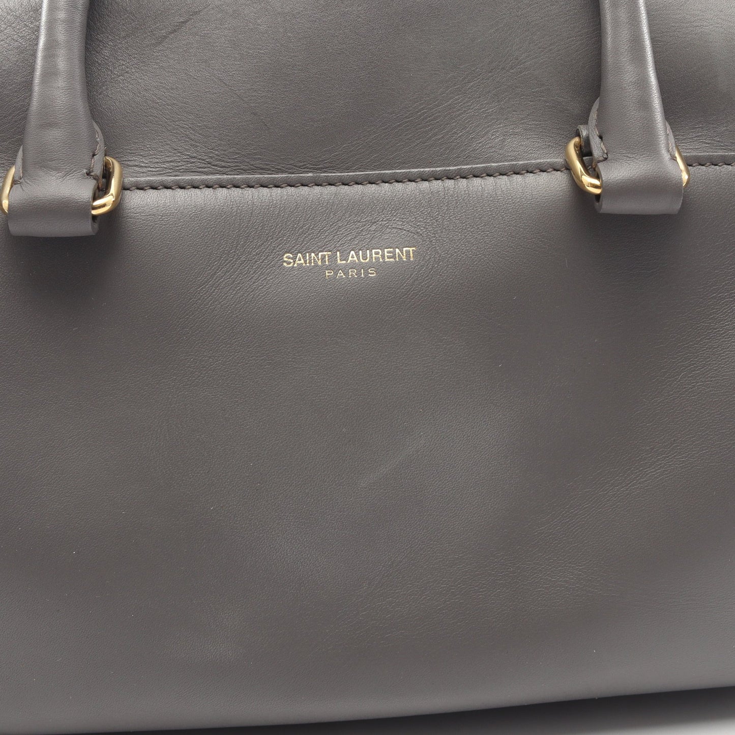 ベイビーダッフル 2WAY ハンドバッグ レザー グレー サンローランパリ バッグ SAINT LAURENT PARIS