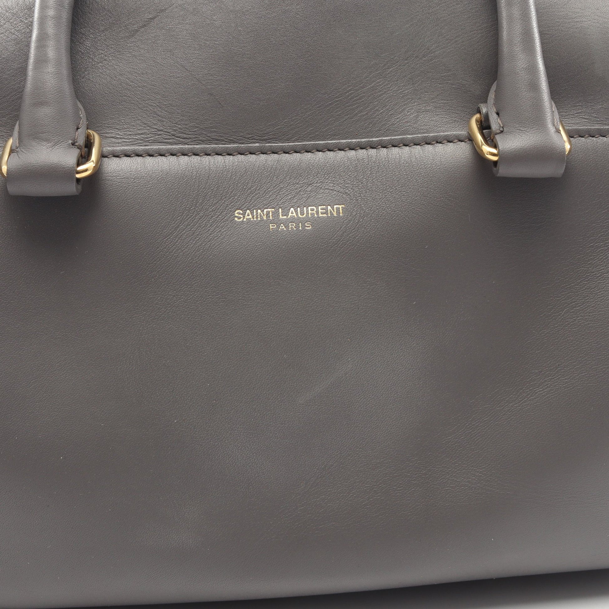 ベイビーダッフル 2WAY ハンドバッグ レザー グレー サンローランパリ バッグ SAINT LAURENT PARIS