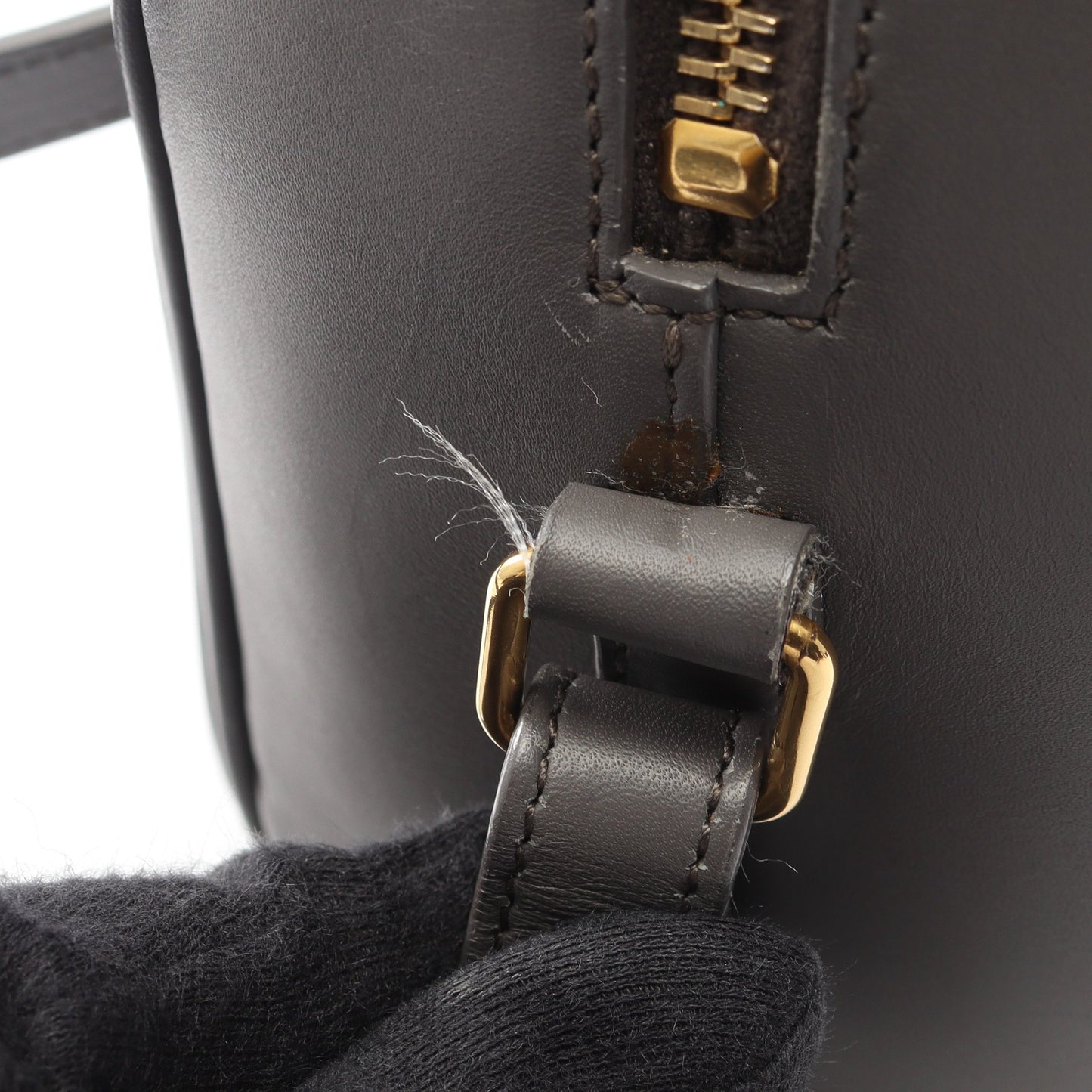 ベイビーダッフル 2WAY ハンドバッグ レザー グレー サンローランパリ バッグ SAINT LAURENT PARIS