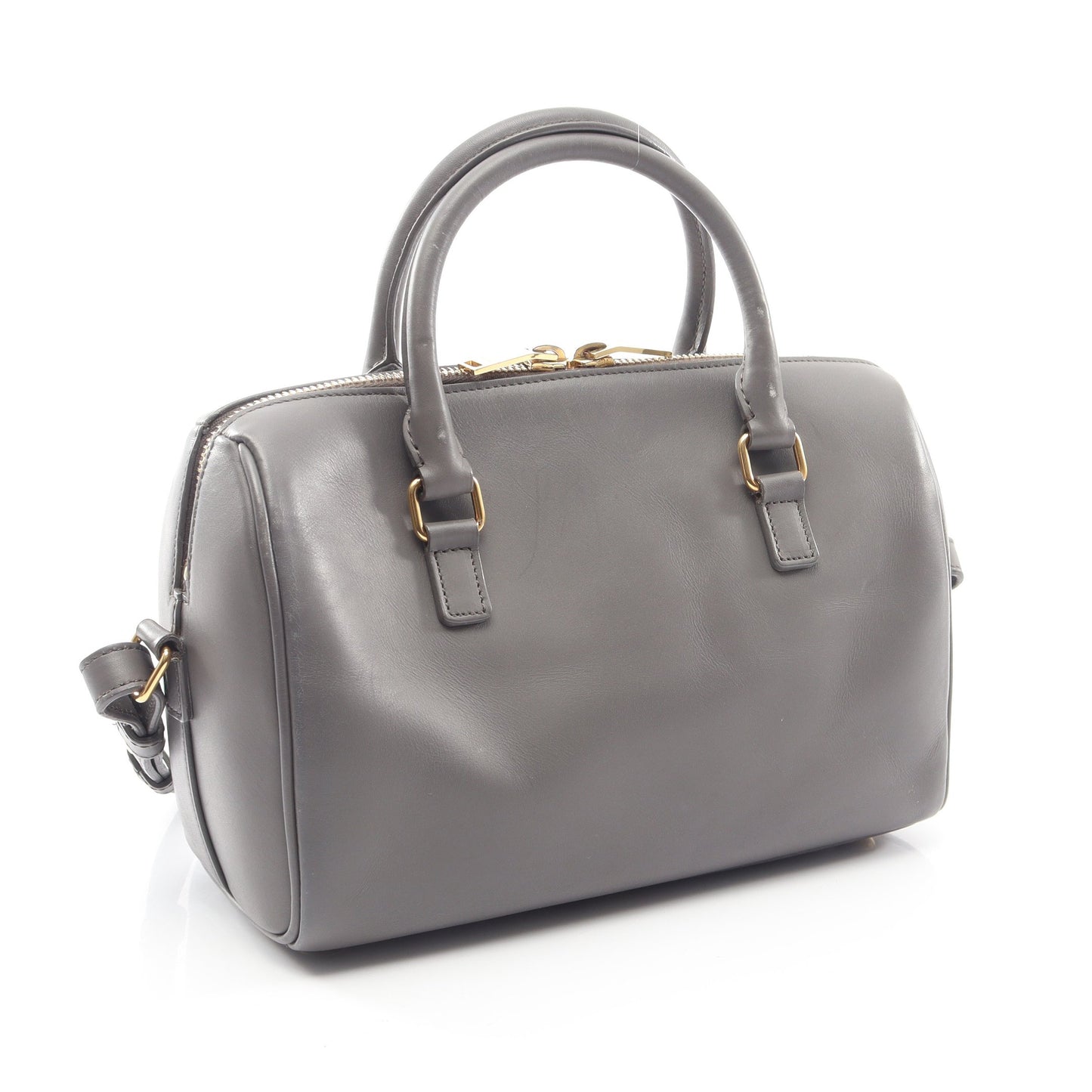 ベイビーダッフル 2WAY ハンドバッグ レザー グレー サンローランパリ バッグ SAINT LAURENT PARIS