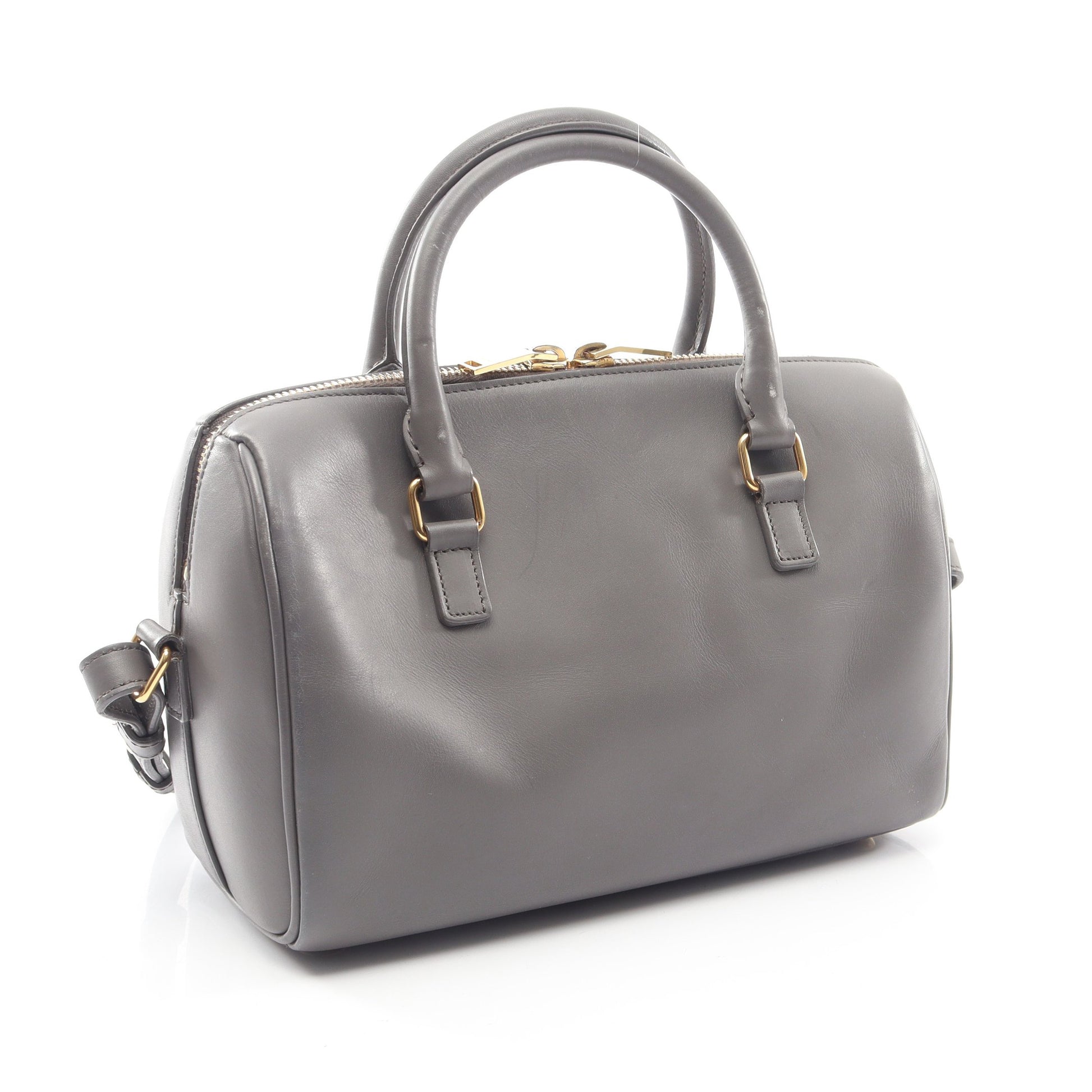ベイビーダッフル 2WAY ハンドバッグ レザー グレー サンローランパリ バッグ SAINT LAURENT PARIS
